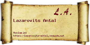 Lazarovits Antal névjegykártya